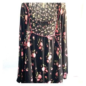 3x black pink floral top
